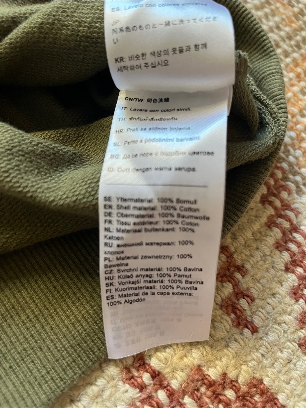 Fjällräven Vardag Sweater Men’s Small Green Organic Cotton Logo Patch Crewneck - Picture 8 of 10
